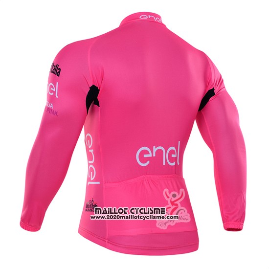 2016 Maillot Ciclismo Giro D'italie Rose et Blanc Manches Longues et Cuissard